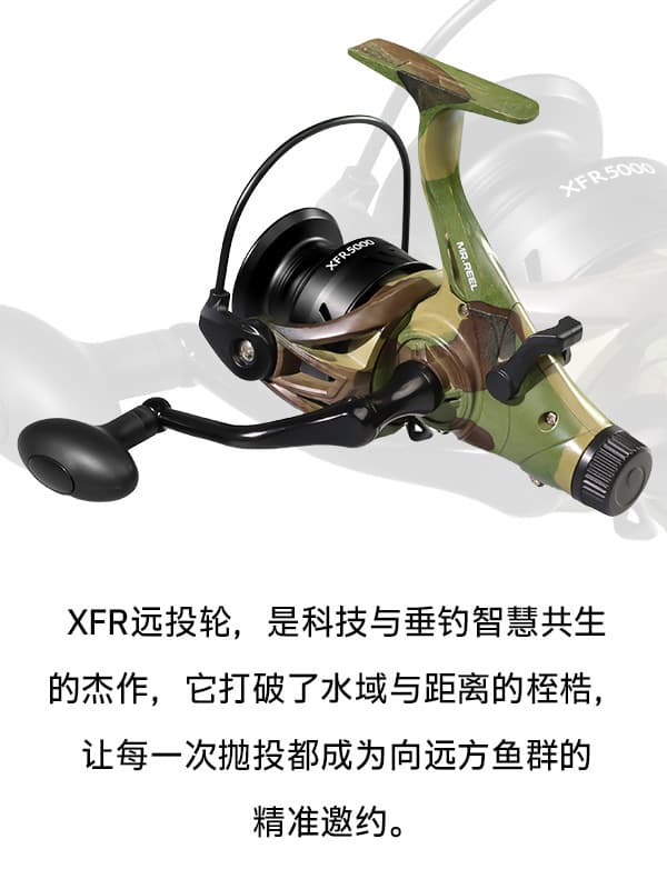 Camouflage, cool front and rear brakes, large fishing reel, ultra-long-range casting metal spinning wheel, wild fishing library, carp fishing, sea fishing 2