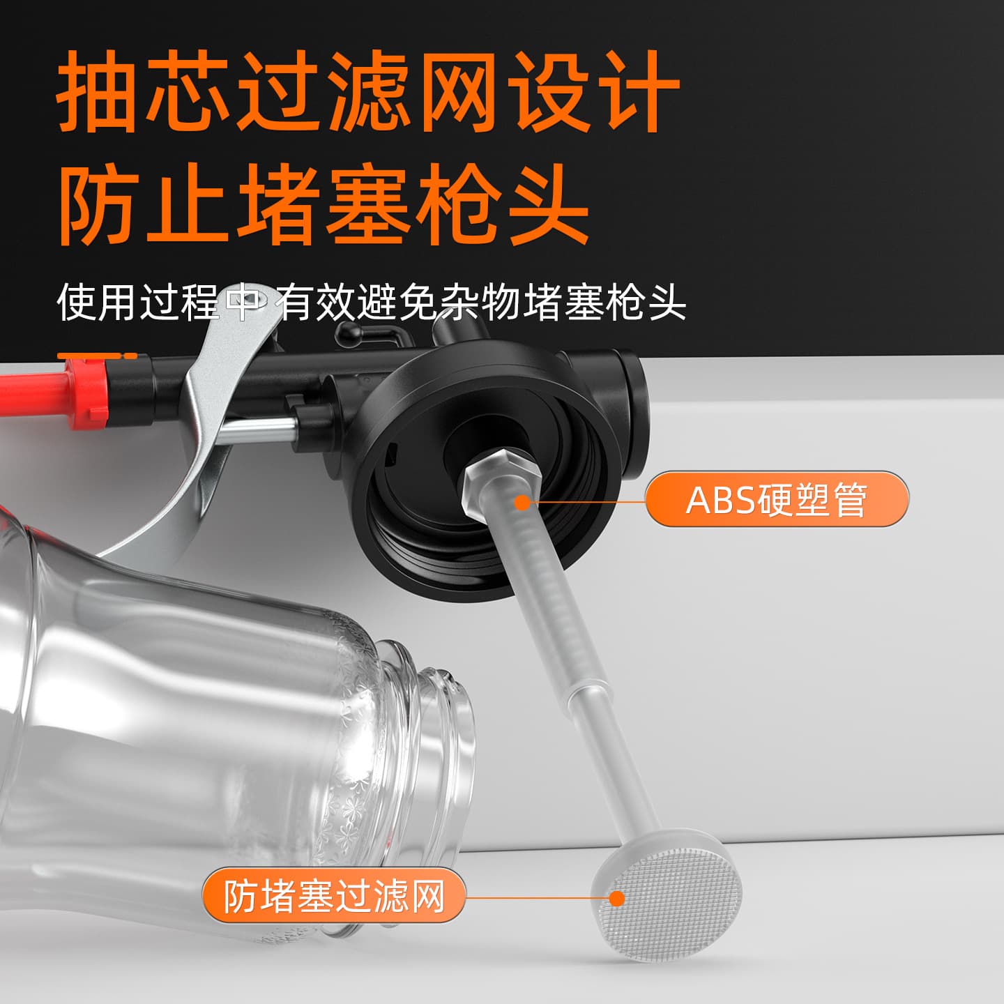 High-pressure metal oil pot wholesale transparent oil pot soft mouth oil pot is not easy to leak oil and presses smoothly long mouth oil gun 4