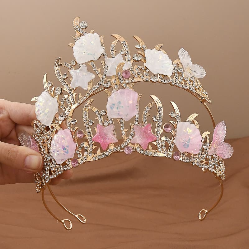 (Cross-border trading), marine hair accessory, children's blue crown, princess style 3