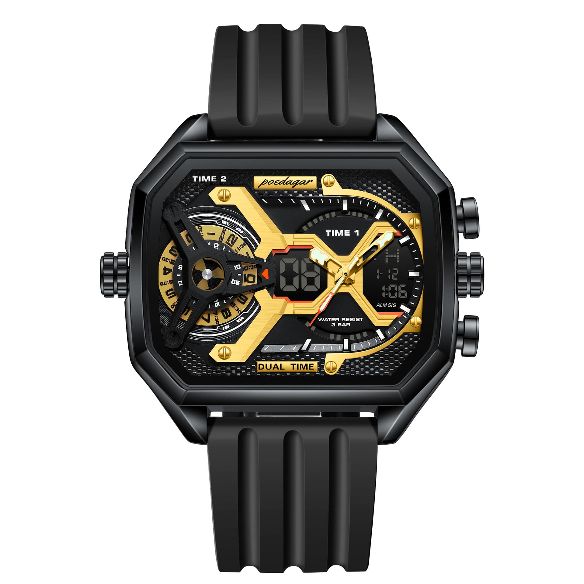 POEDAGAR's new dual display high-end men's watch waterproof luminous multi-functional live broadcast foreign trade hot watch 5