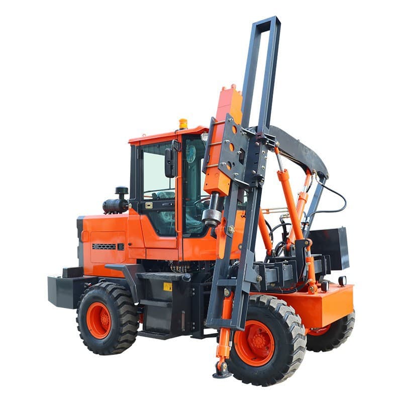 Mountain highway guardrail pulling and drilling machine 940 forklift modified guardrail pile driver high-speed guardrail drilling machine 2