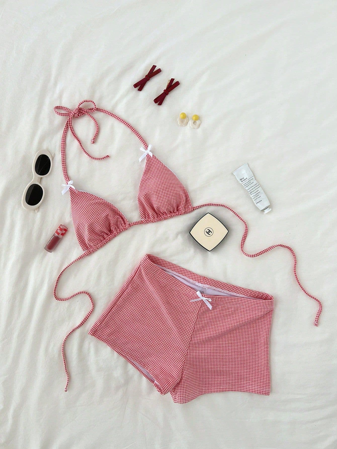 (Cross-border trading), swimwear with bow, sexy set, shorts, European style, high waist 2