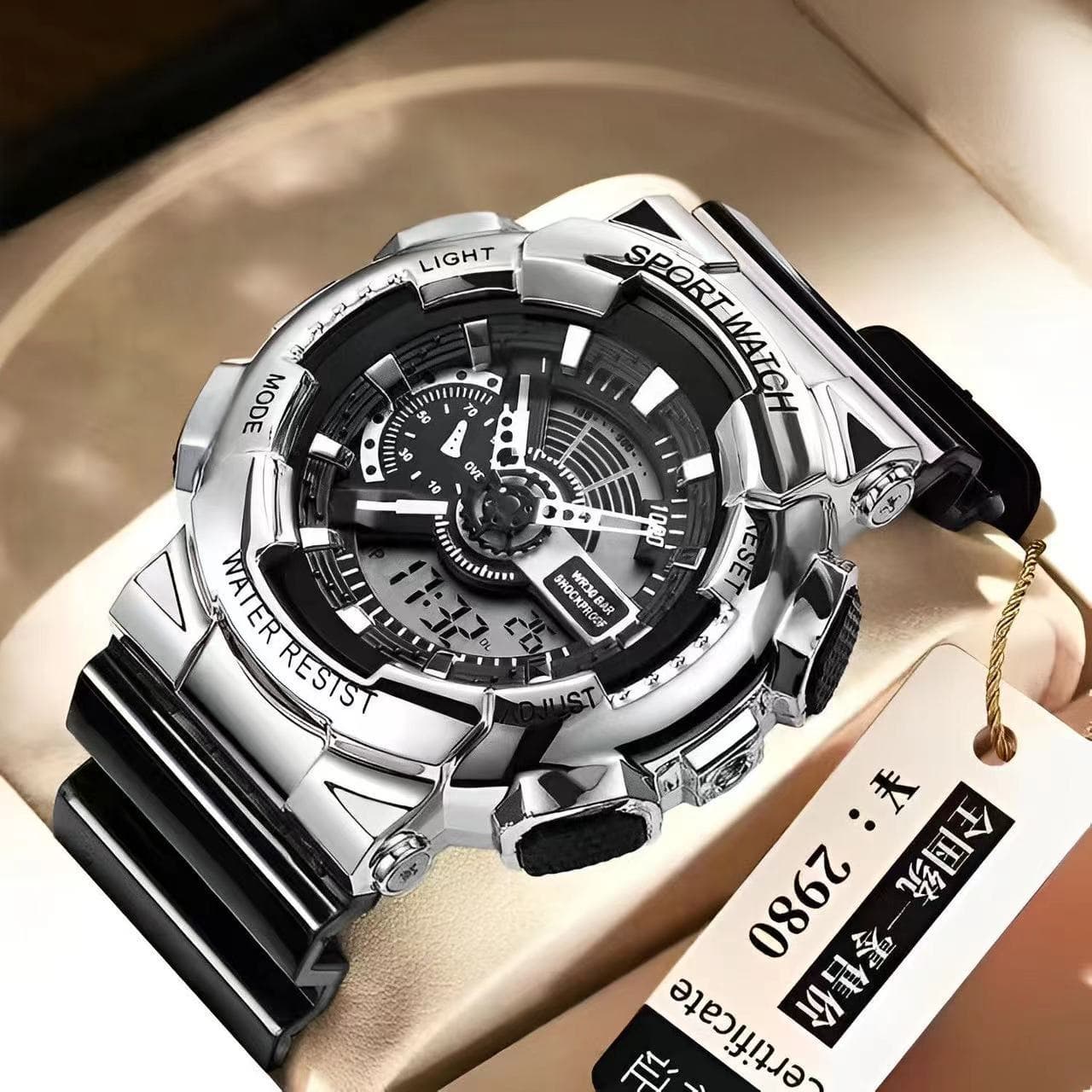 Waterproof mechanical electronic men's watch, for secondary school, for teenagers 4
