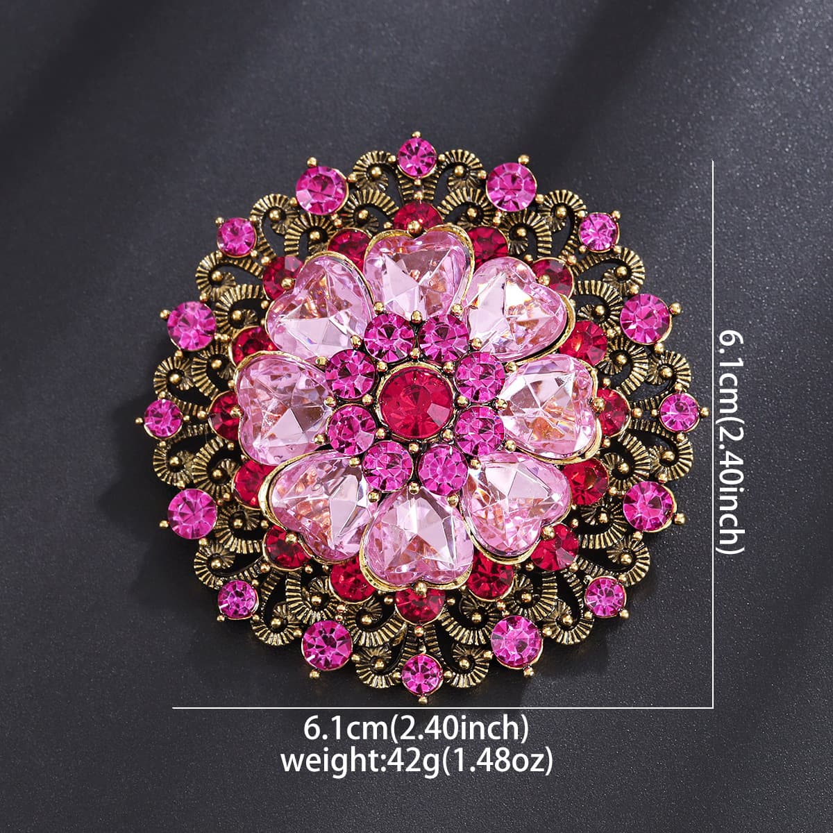 Purple glass sophisticated fashionable brooch, pin, protective underware lapel pin, high-quality style, with snowflakes, clips included 2