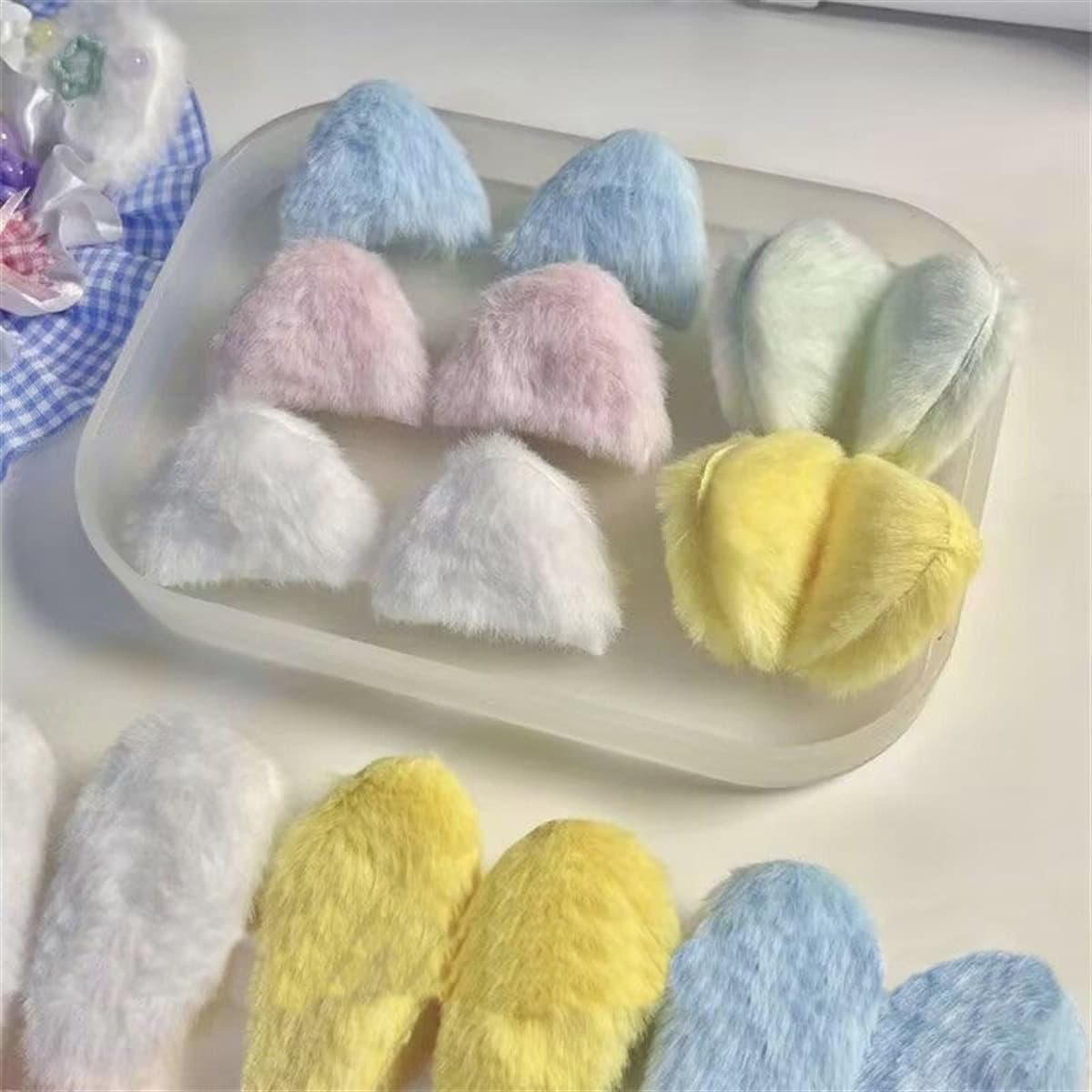 Color plush ear DIY decorative card cover, cooker handmade cute accessories should help fan accessories materials accessories 2