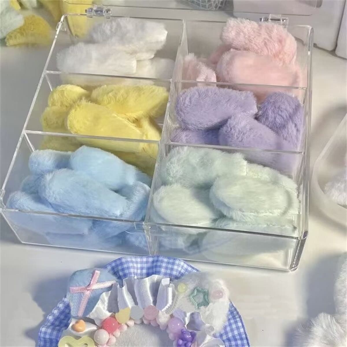Color plush ear DIY decorative card cover, cooker handmade cute accessories should help fan accessories materials accessories 3
