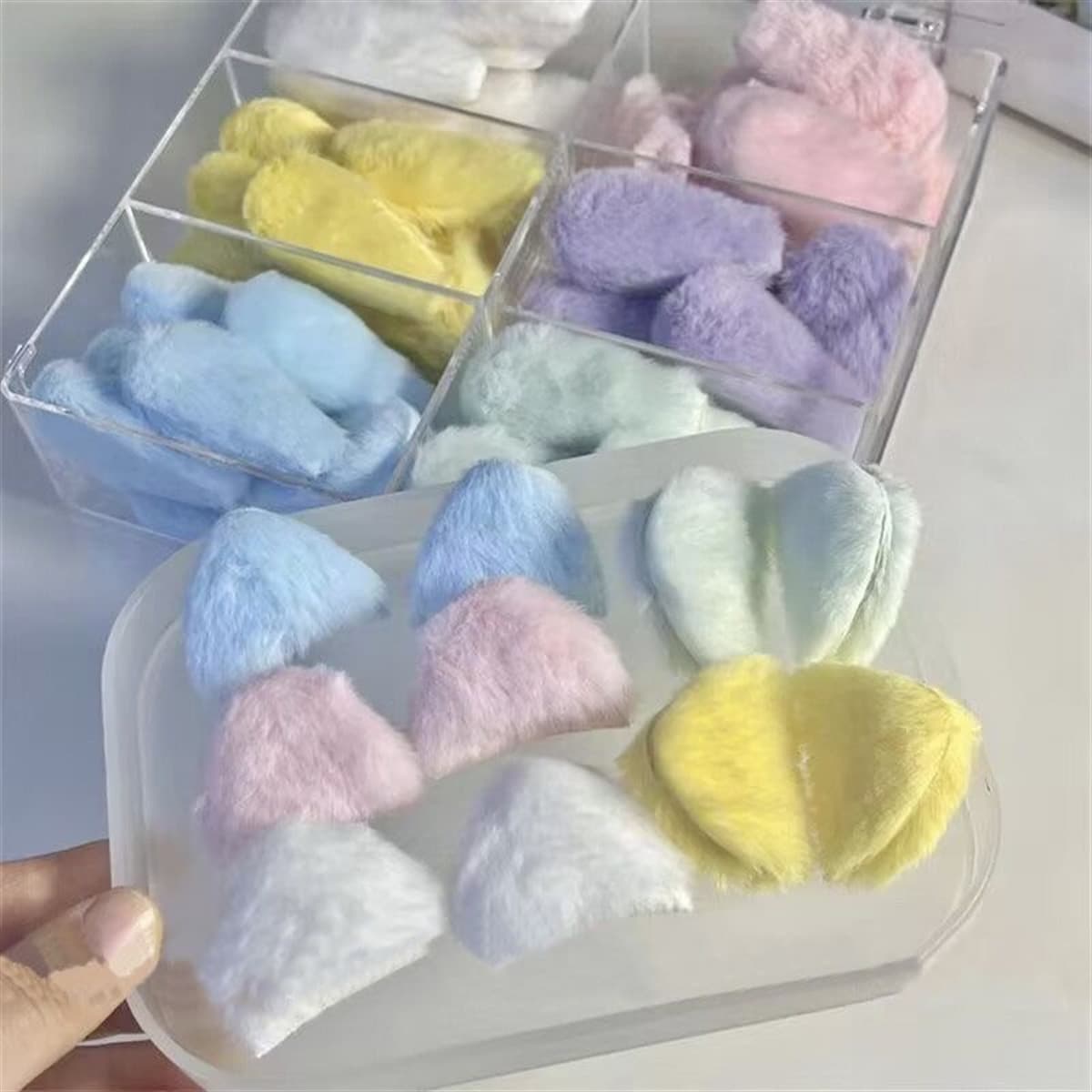 Color plush ear DIY decorative card cover, cooker handmade cute accessories should help fan accessories materials accessories 4