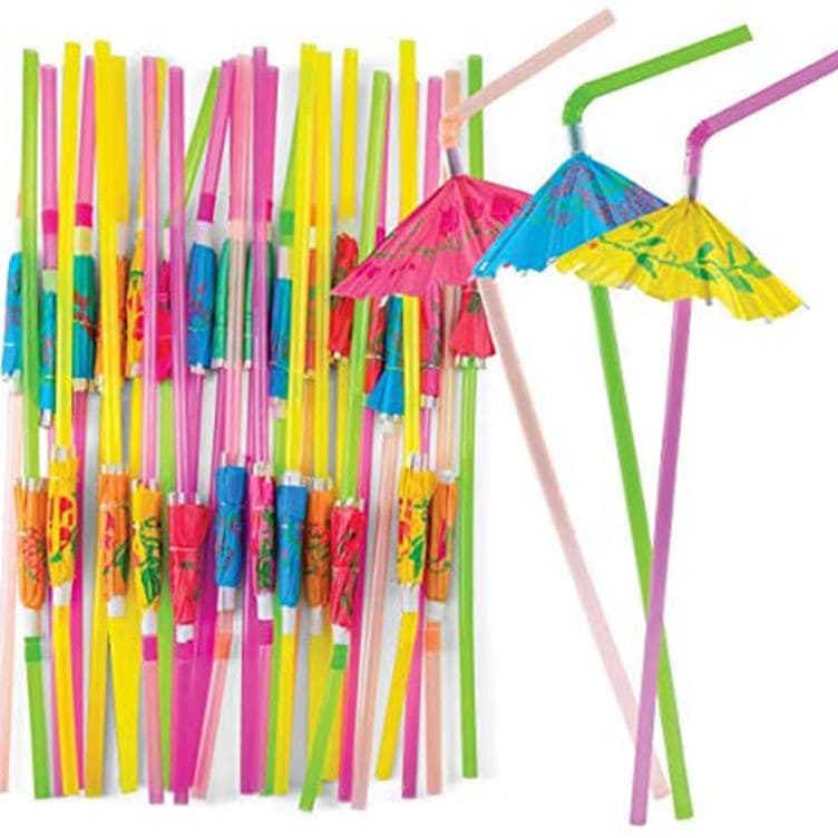 Fluorescence umbrella, plastic straw, nail decoration, (Physicals) 3