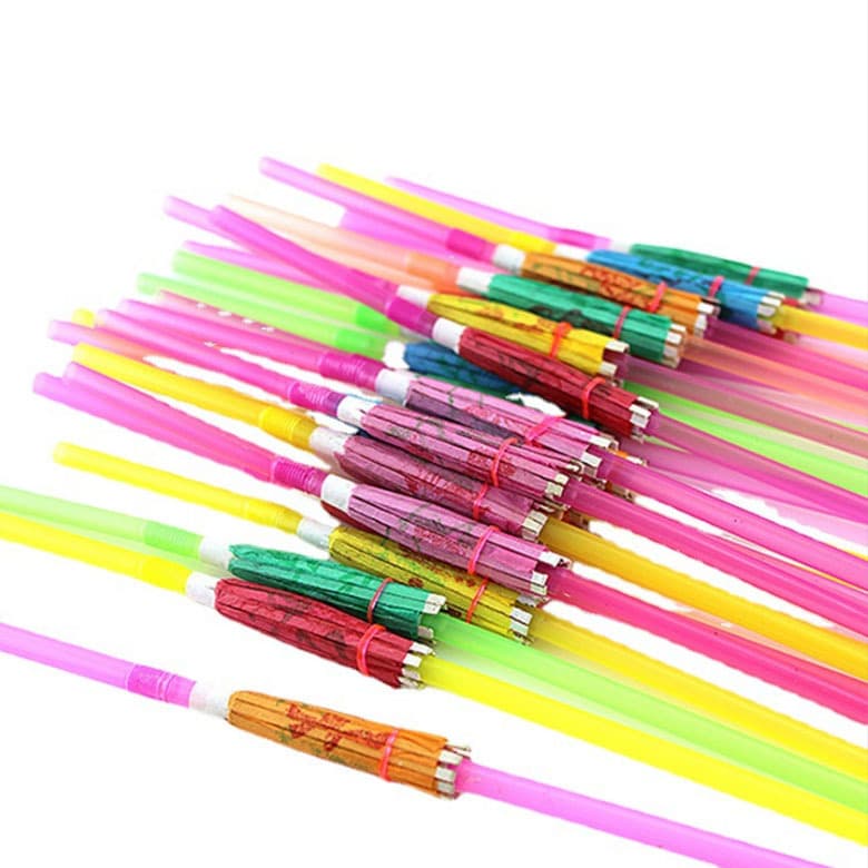 Fluorescence umbrella, plastic straw, nail decoration, (Physicals) 5