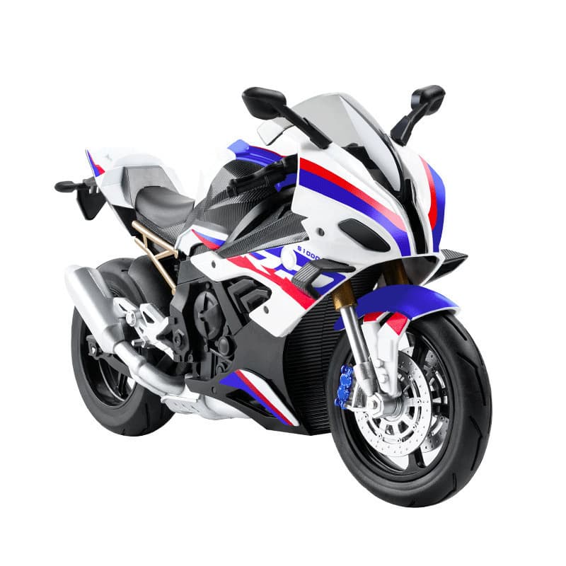 Realistic racing car, motorcycle, toy car, car model with light music for boys, scale 1:10, shock absorber 5