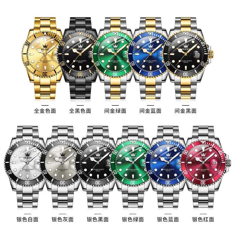 (Cross-border trading), quartz watches, lux swiss watch stainless steel, men's watch 3