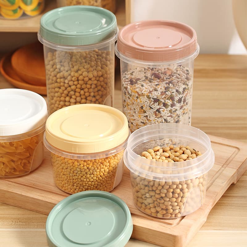 High temperature resistant round refrigerator fresh-keeping box with lid small fruit storage box microwave heating lunch box sealed jar 2