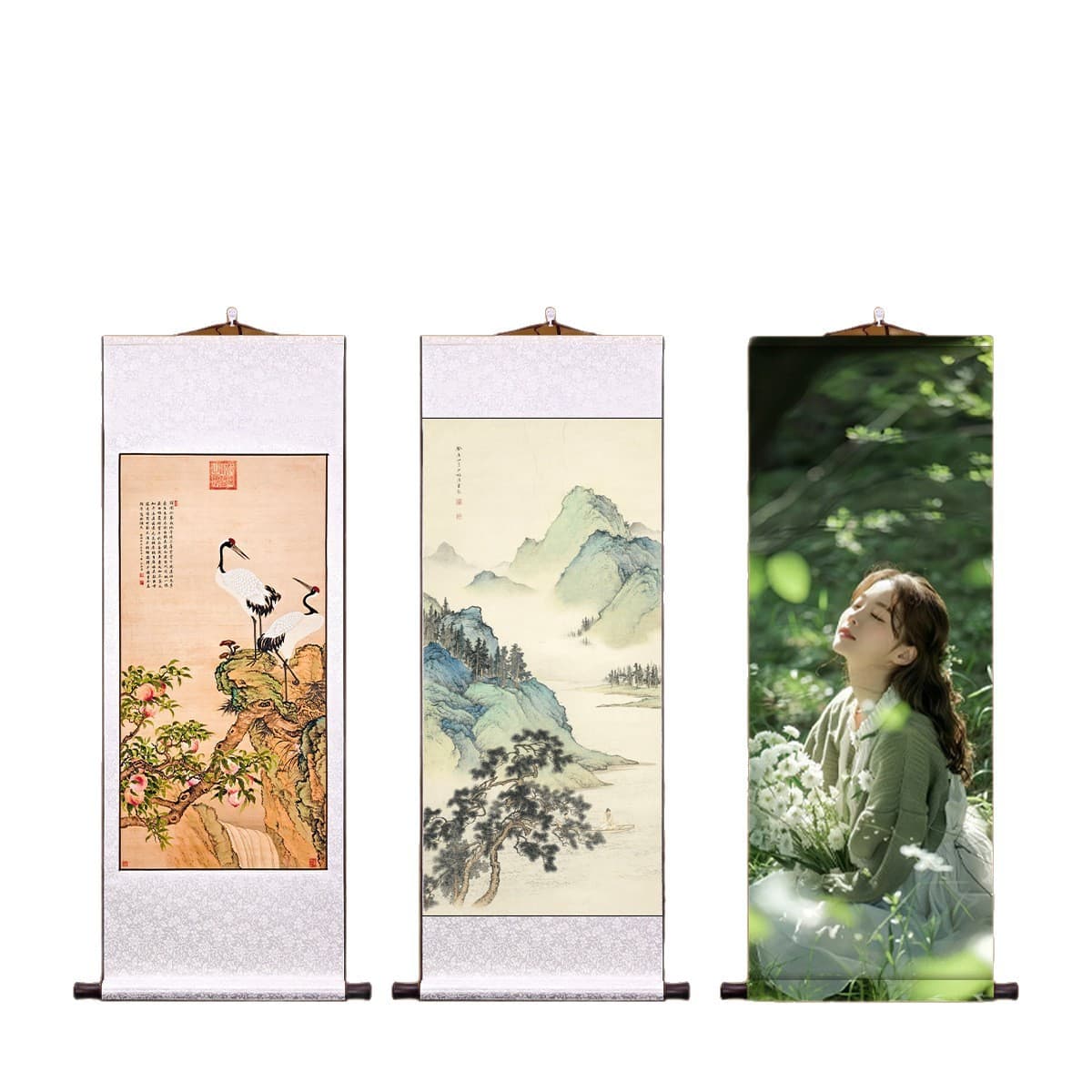 Customized rice paper scrolls, silk cloth hanging scrolls, custom calligraphy hand scrolls, Chinese painting mounting blank scrolls, customization 5