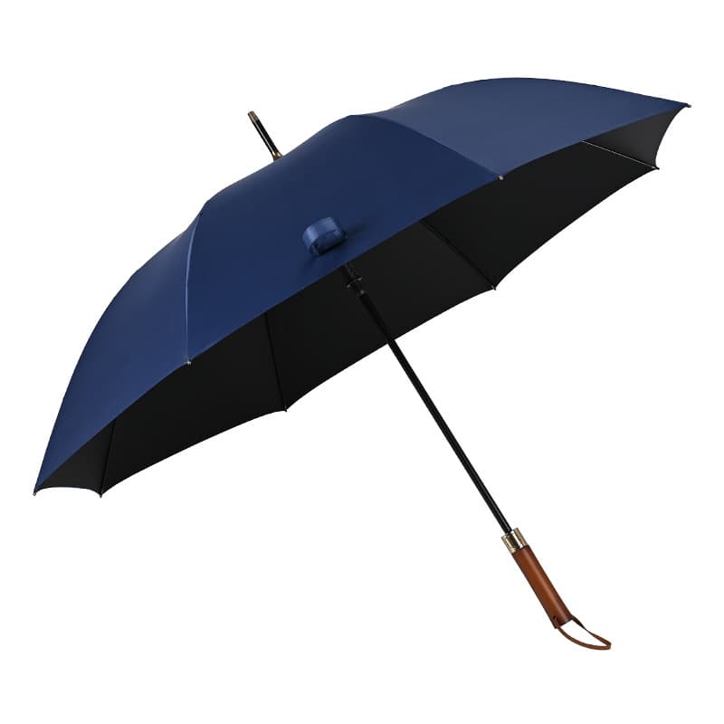 Golf umbrella automatic long handle business 27-inch umbrella rain-proof, wind-proof and sunny logo straight pole black glue UV sun protection 5