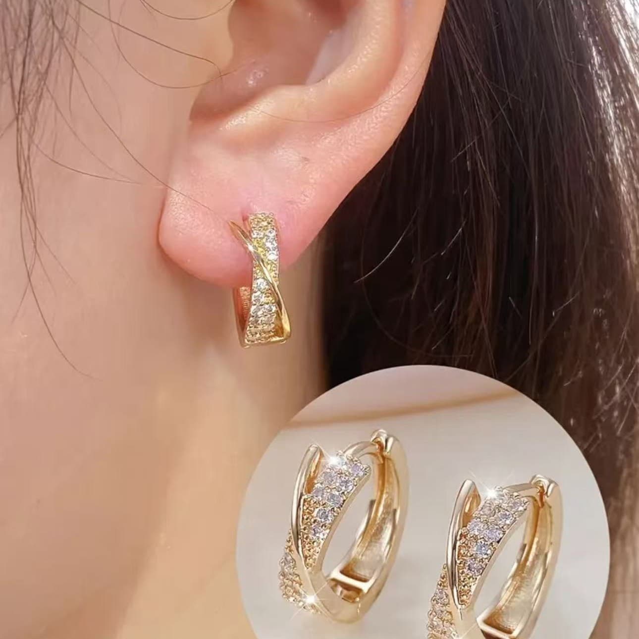 (Cross-border trading), fashionable earrings, Amazon, micro incrustation 4