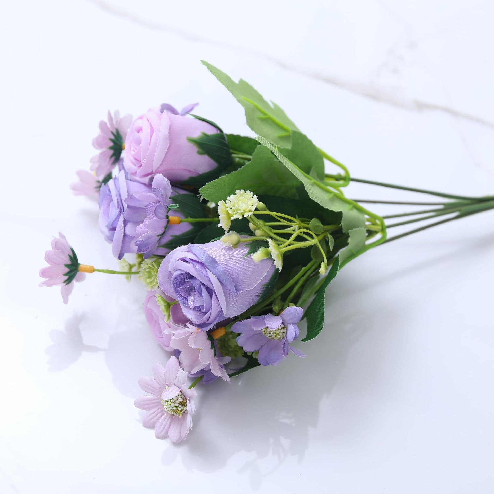 Artificial flower rose bouquet wedding white artificial flower bride high-end rose artificial wedding photo props 4
