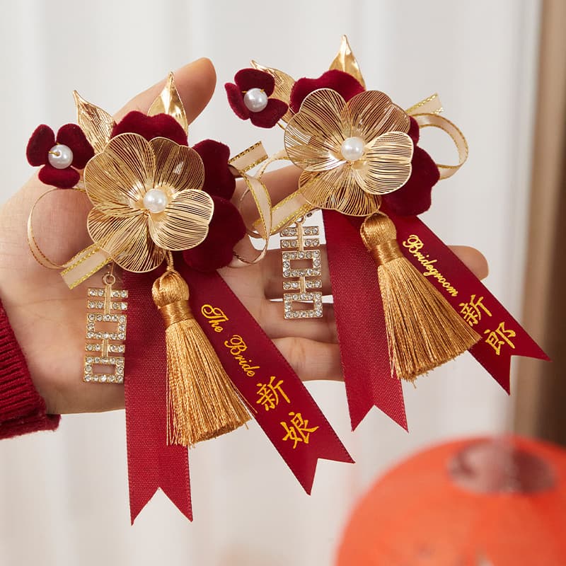 Breast flower wedding full set of wedding bridegroom brides parents and family family family plackets high -end chest needle wedding supplies Daquan 1