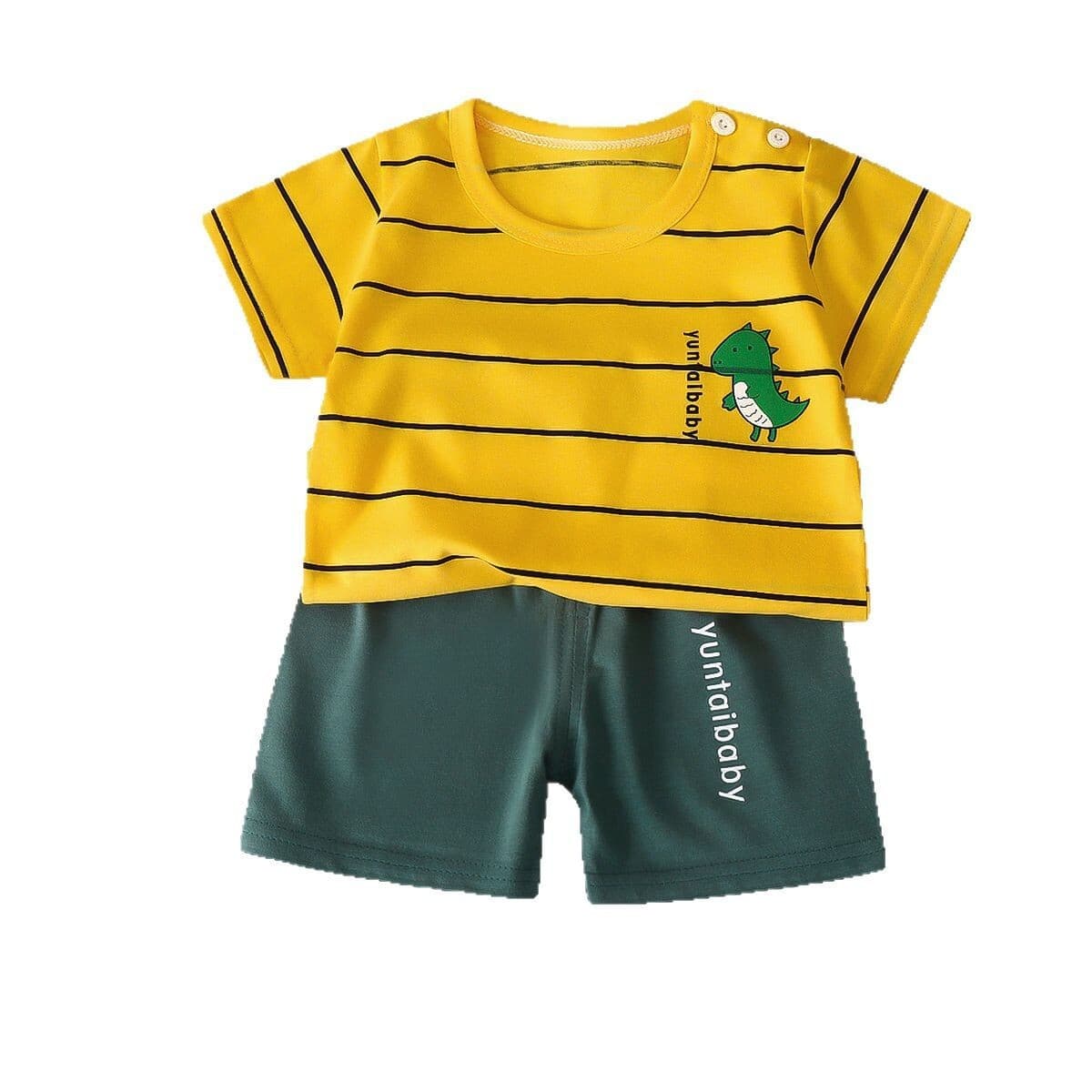 Children's summer sleeves, cotton set, T-shirt for boys, overall, children's clothing 5