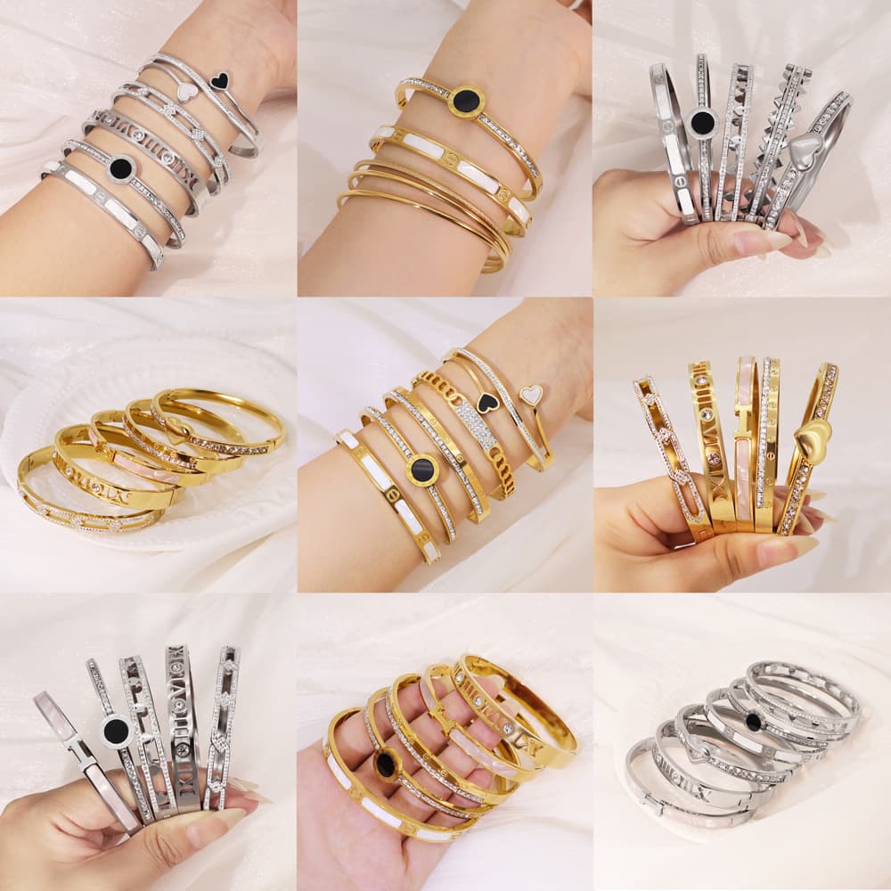 (Cross-border trading), fashionable design universal women's bracelet stainless steel, trend of season