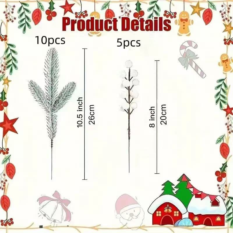 (Cross-border trading), Christmas jewelry, decorative accessory for home use, artificial plant, with snowflakes 1