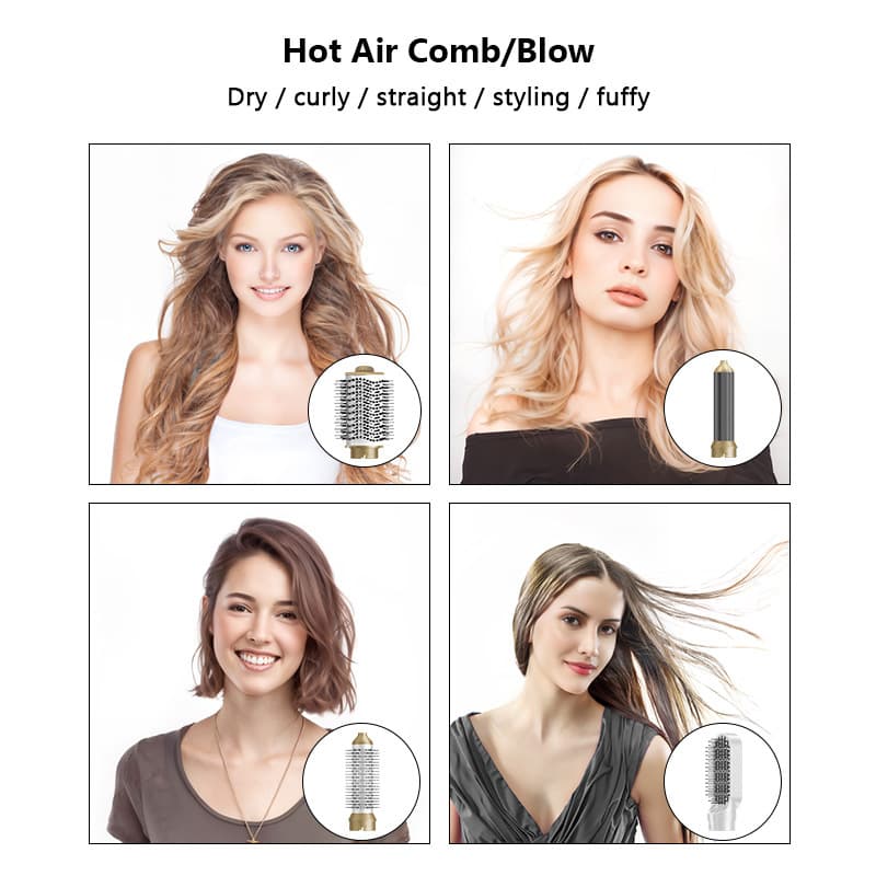 Cross-border best-selling six-in-one high-speed hot air comb multi-functional curling and straightening set home hair styling hair dryer 4