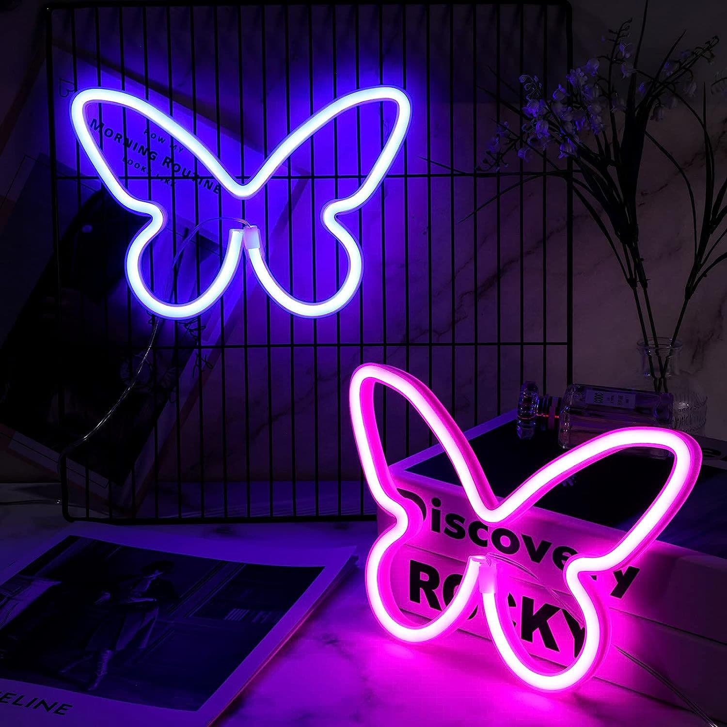 Cross-border butterfly led neon light holiday home wall decoration light birthday party decoration light proposal anniversary 2