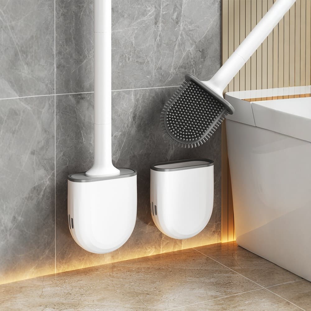 Toilet brush homeless corner non -dead corner punching silicone toilet washing toilet brush wall -style bathroom artifact set brush 1