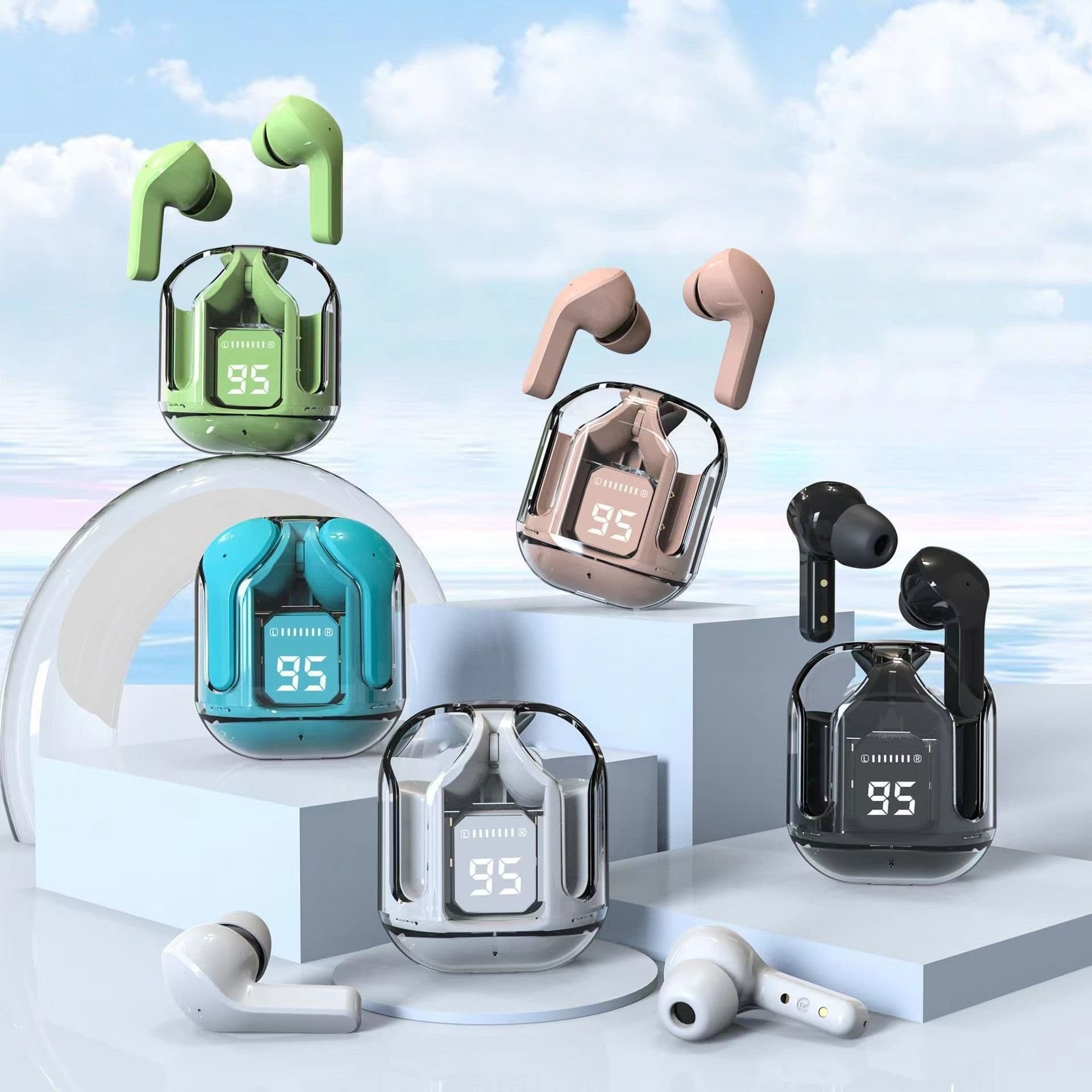 Super high-value air31 transparent high-sounding in-ear sports digital display wireless Bluetooth headset factory