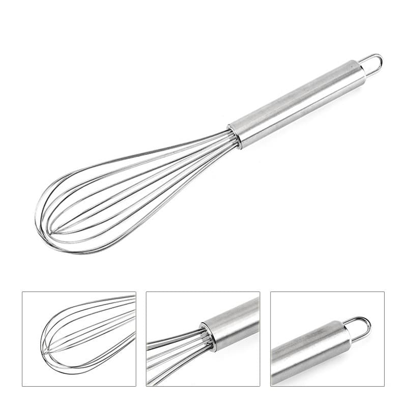 8-inch 10-inch 12-inch manual egg beater stainless steel multi-purpose cream egg white beater handheld mixer for baking 3