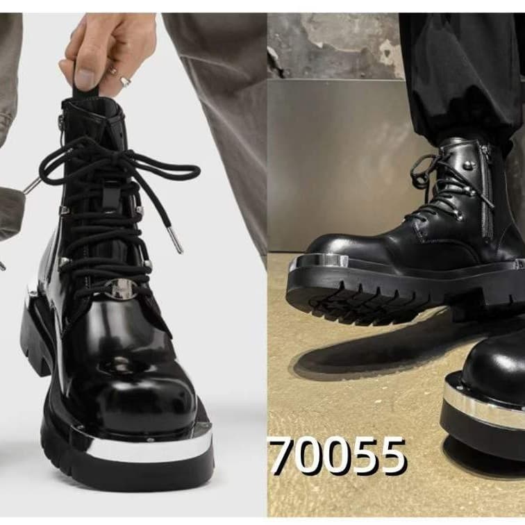 Martens, trend demi-season retro boots English style, height increasing, plus size 4
