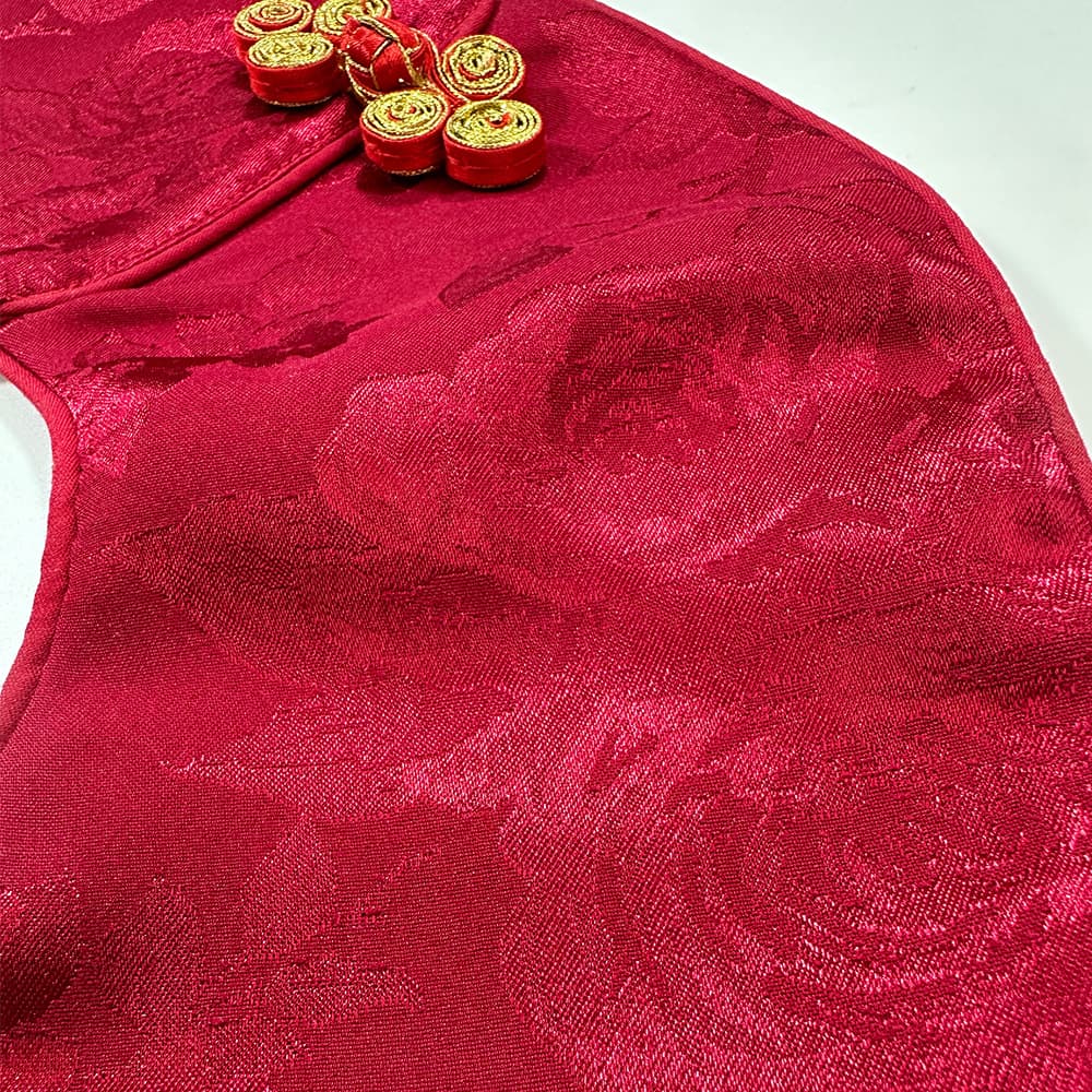 Children's red collar, accessory, eating bib, with embroidery, Chinese style 4