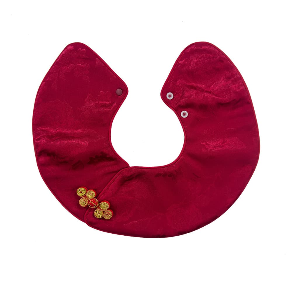 Children's red collar, accessory, eating bib, with embroidery, Chinese style 5