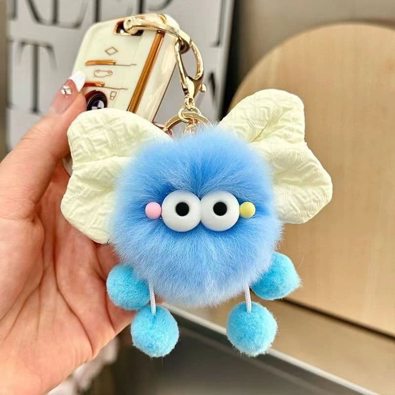 Cute doll with bow, plush bag decoration, keychain, Birthday gift 4