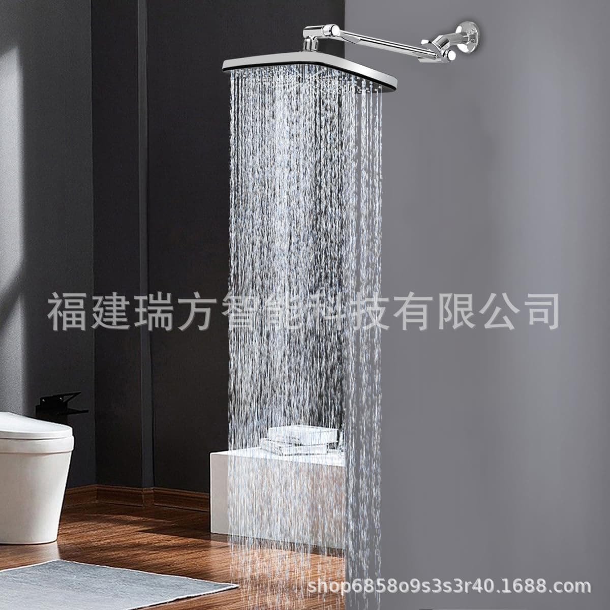 Cross-border hotel home shower set with adjustable extension arm 12-inch supercharged square top spray large shower set 1