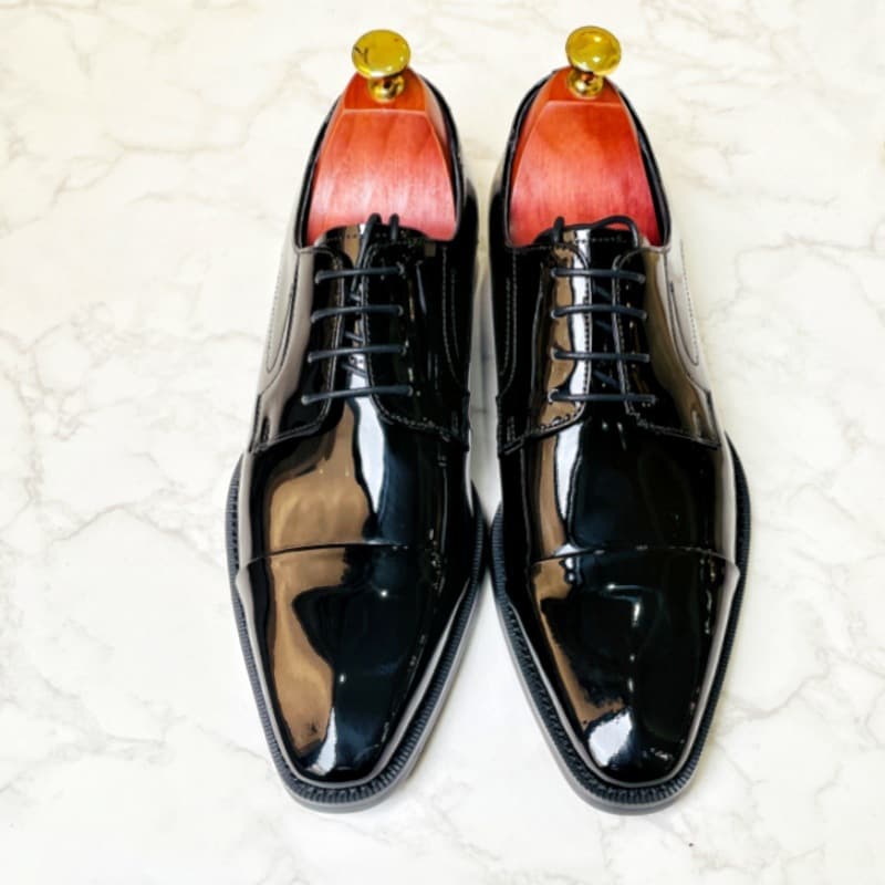 Casual shoes square toe English style, genuine leather 2