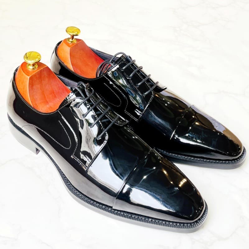 Casual shoes square toe English style, genuine leather 3
