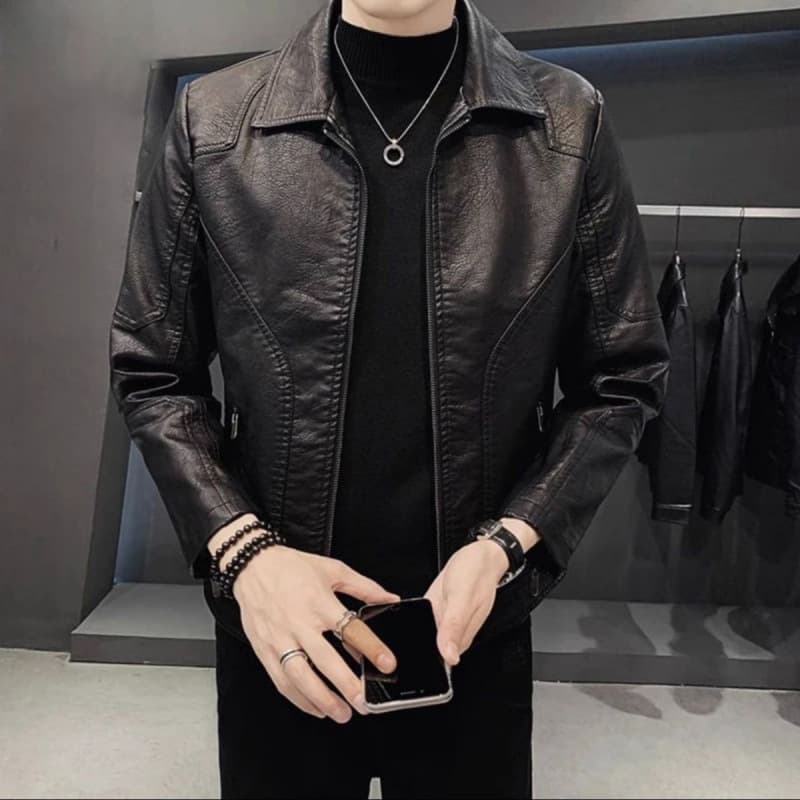 Demi-season trend fleece jacket, slim fit, Korean style 3