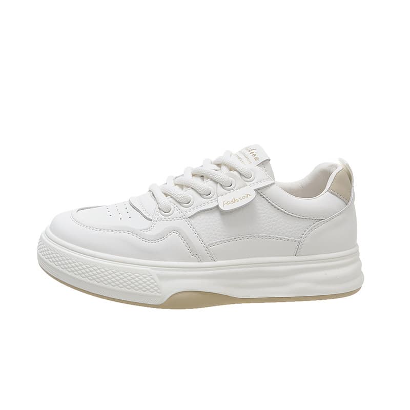 Leather universal white shoes for students, cowhide, trend of season, genuine leather 5