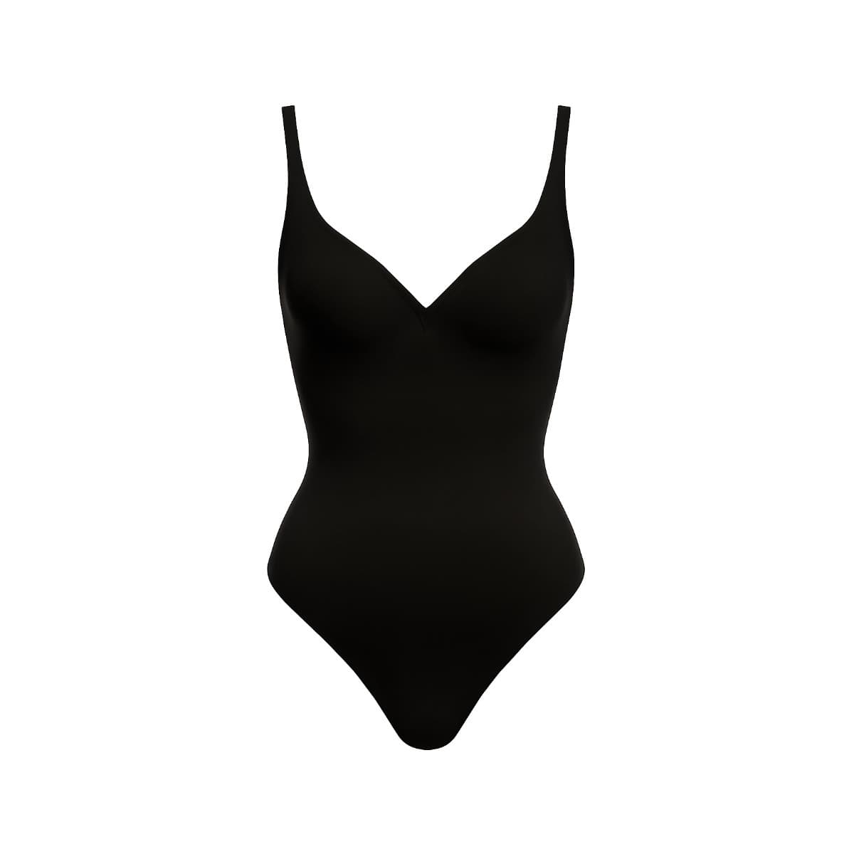 Unlined Plunge Thong Bodysuit Shapewear Sexy Thong Unpadded Cup One-piece 5