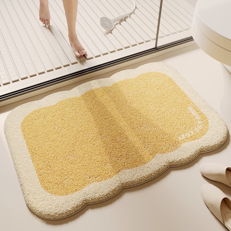 Cream carpet made of faux fur, winter wear-resistant doormat, increased thickness 3