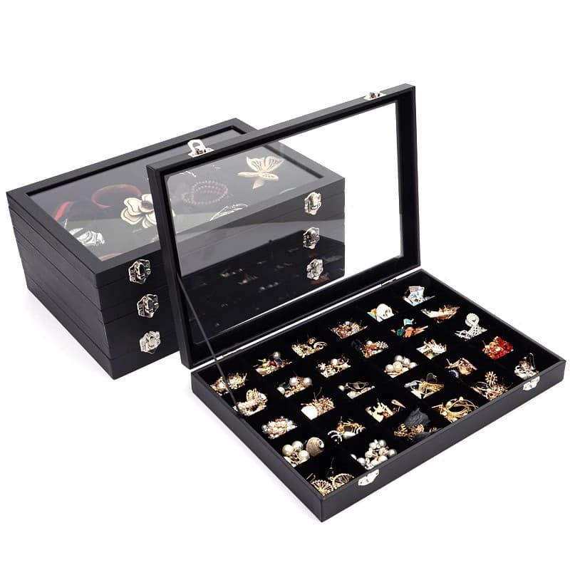 Black jewelry, storage system, necklace, ring, earrings, bracelet, stand 2