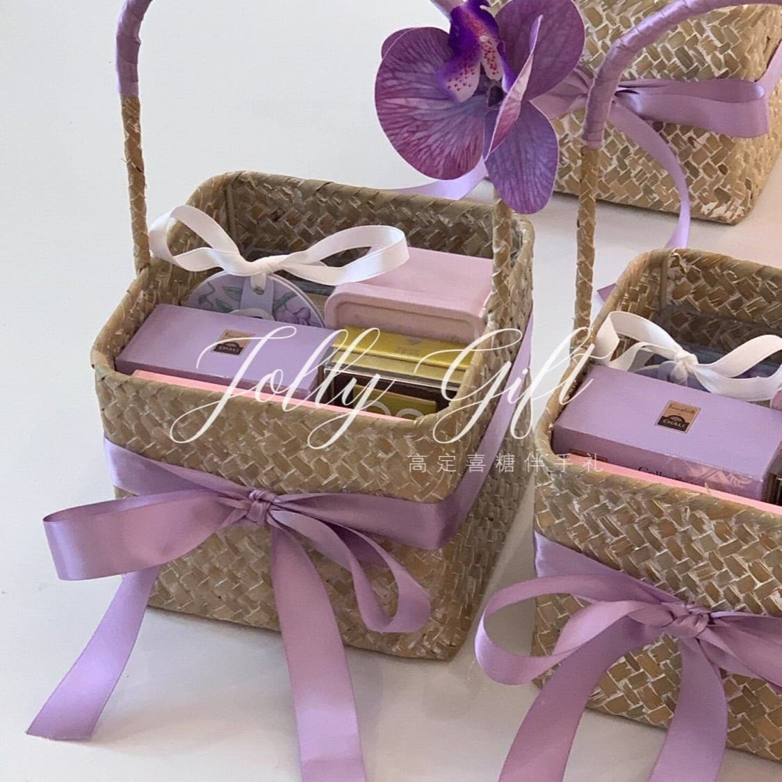 Wedding bridesmaid companion gift box 100-day banquet candy box advanced return gift portable woven basket gift box empty box 2