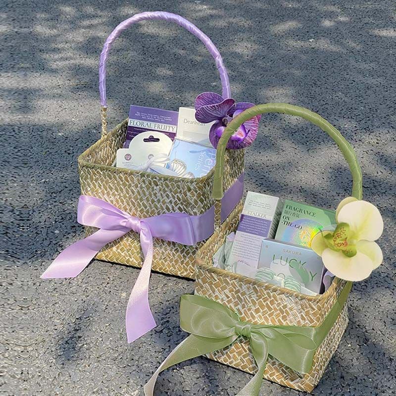 Wedding bridesmaid companion gift box 100-day banquet candy box advanced return gift portable woven basket gift box empty box 3