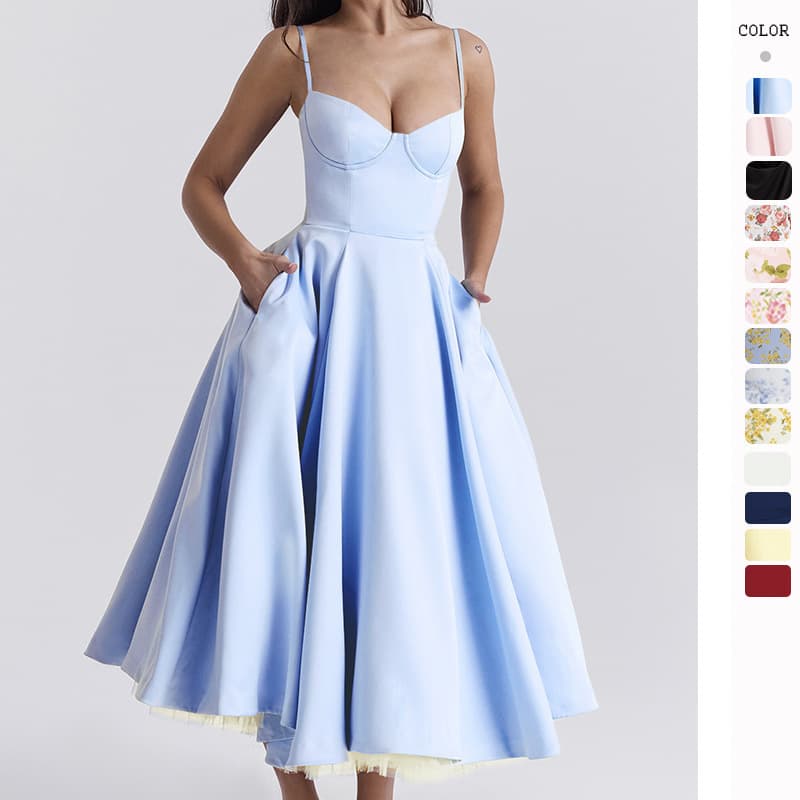 Summer dress, European style, high-quality style, french style