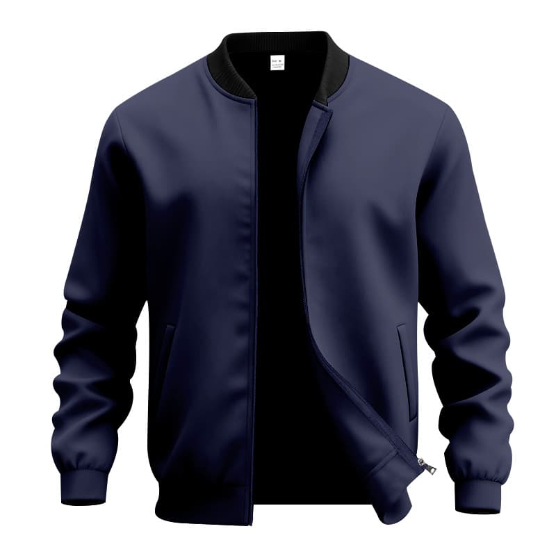(Cross-border trading), retro baseball uniform with zipper, cardigan, men's jacket, American style, simple and elegant design 3