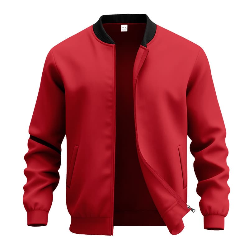 (Cross-border trading), retro baseball uniform with zipper, cardigan, men's jacket, American style, simple and elegant design 4