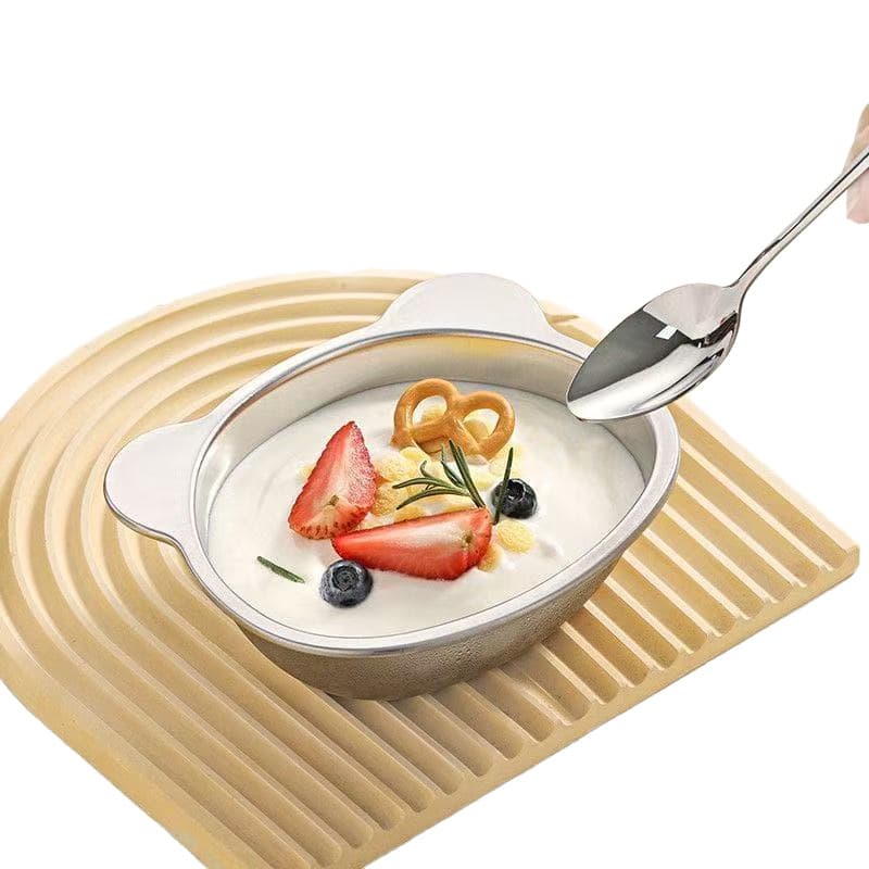 Cat bowl stainless steel cat food bowl cat rice bowl grain bowl drink water bowl food bowl pet dog bowl diagonal mouth bowl to protect cervical spine 5