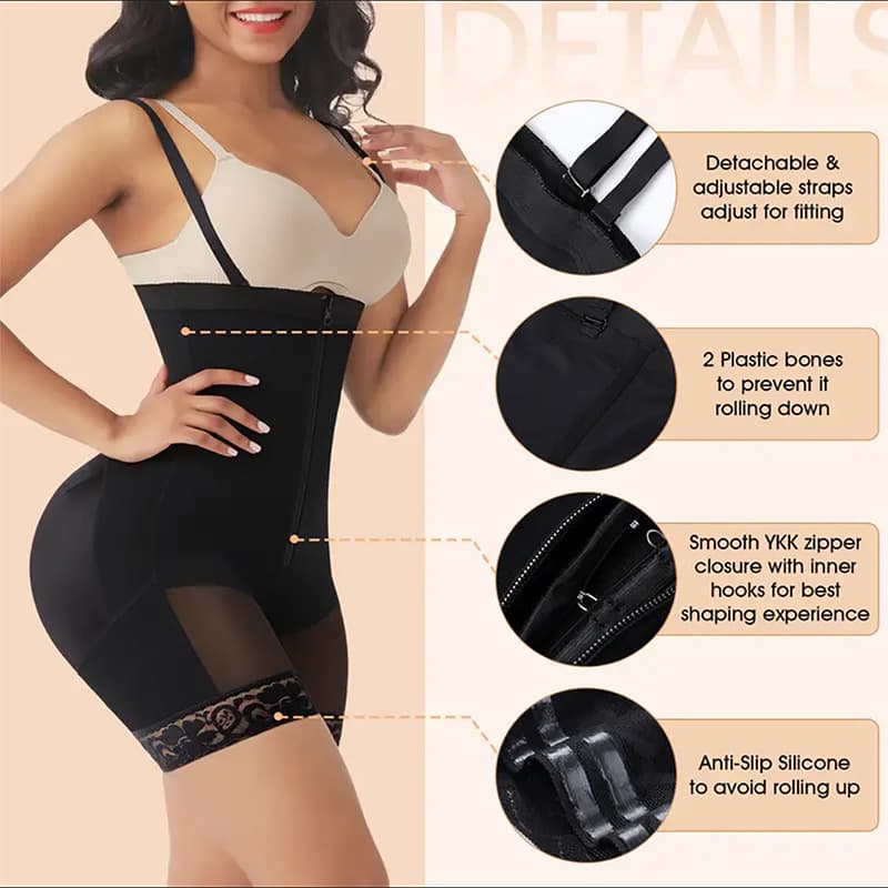 (Cross-border trading), underwear for hips shape correction, shapewear, straps with zipper, slimming leggings, trousers, plus size, tight, high waist, lifting effect 4