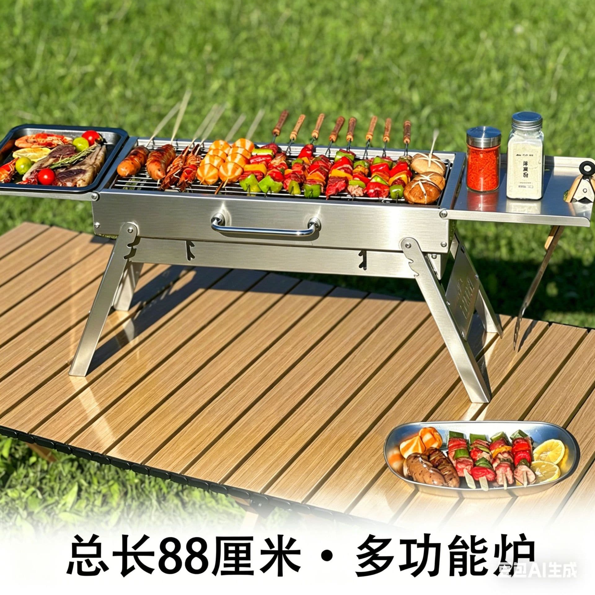 Thickened stainless steel barbecue grill portable barbecue outdoor charcoal barbecue stove appliance manufacturer quick-burning carbon 1