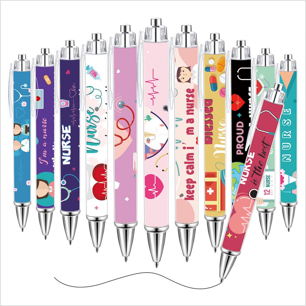 Inner pole paper roll paper Plastic pen wholesale can be transferred to printed advertising gift pens Press the ballpoint pen pens 3